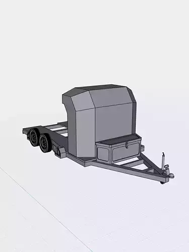 Air Bagged Vehicle Trailer with accessories diorama race car 3D print model
