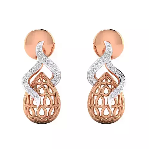 Women Earrings 3dm render detail