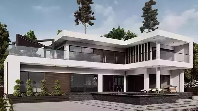 Lumion Modern Villa Exterior Scene