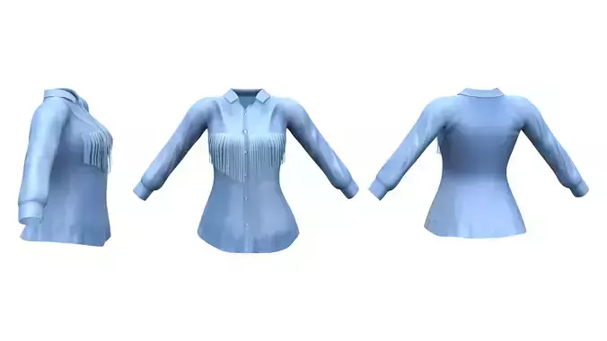 Denim Shirt With Tassels