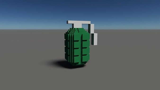 Grenade Voxel Low-poly 3D model
