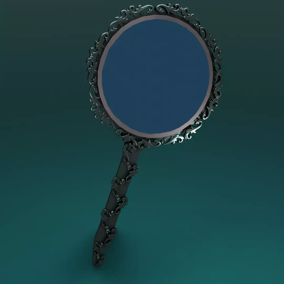Mirror 3D model magnifying glass Low-poly 3D model_0
