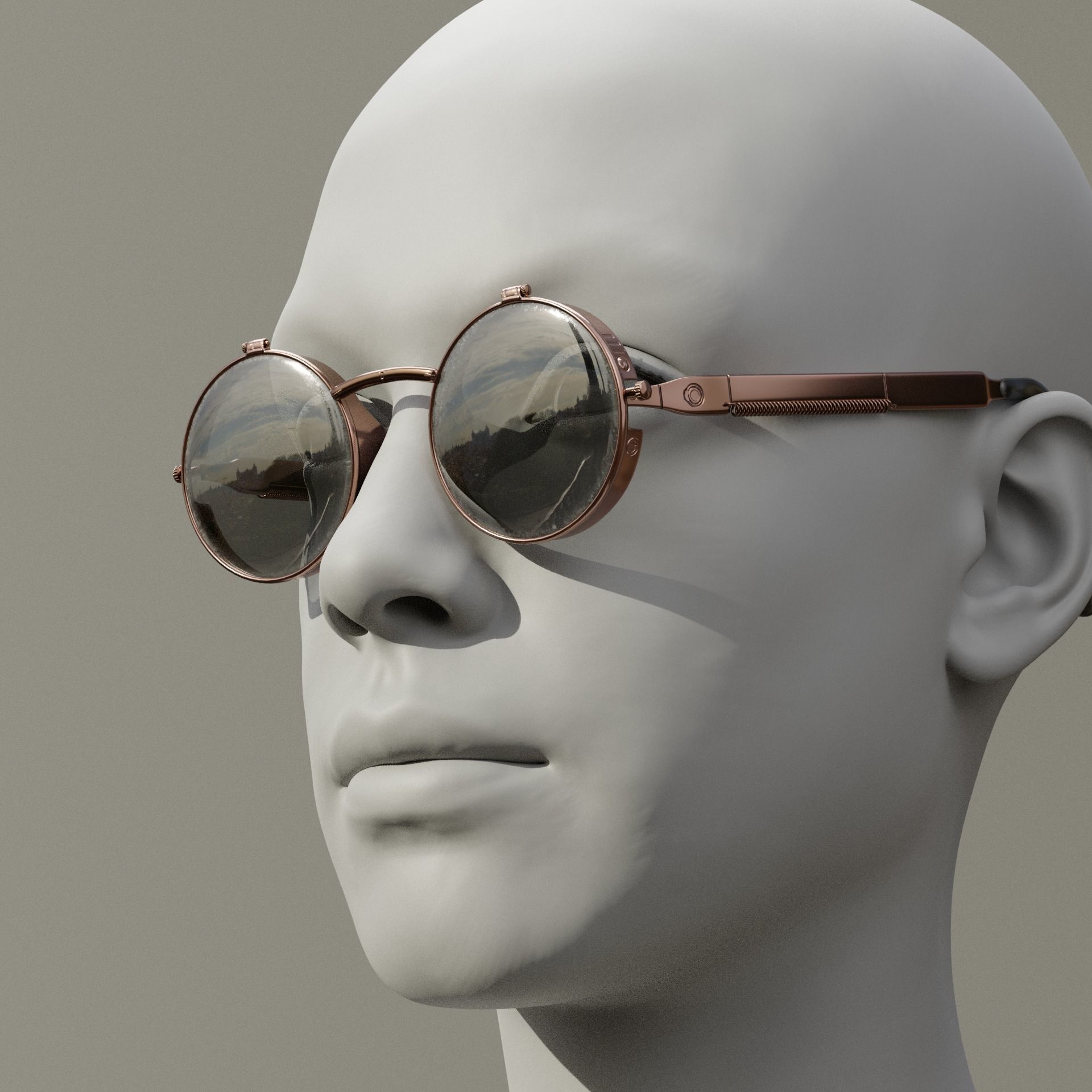 Realistic futuristic goggles 3D model_1