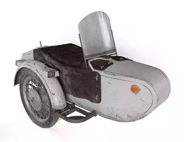 Motorcycle Sidecar Dnepr Low-poly 3D model