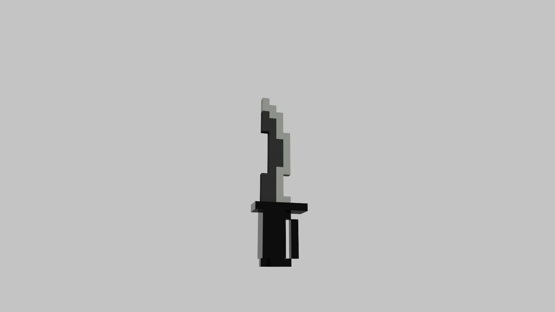 Knife Voxel Low-poly 3D model_14
