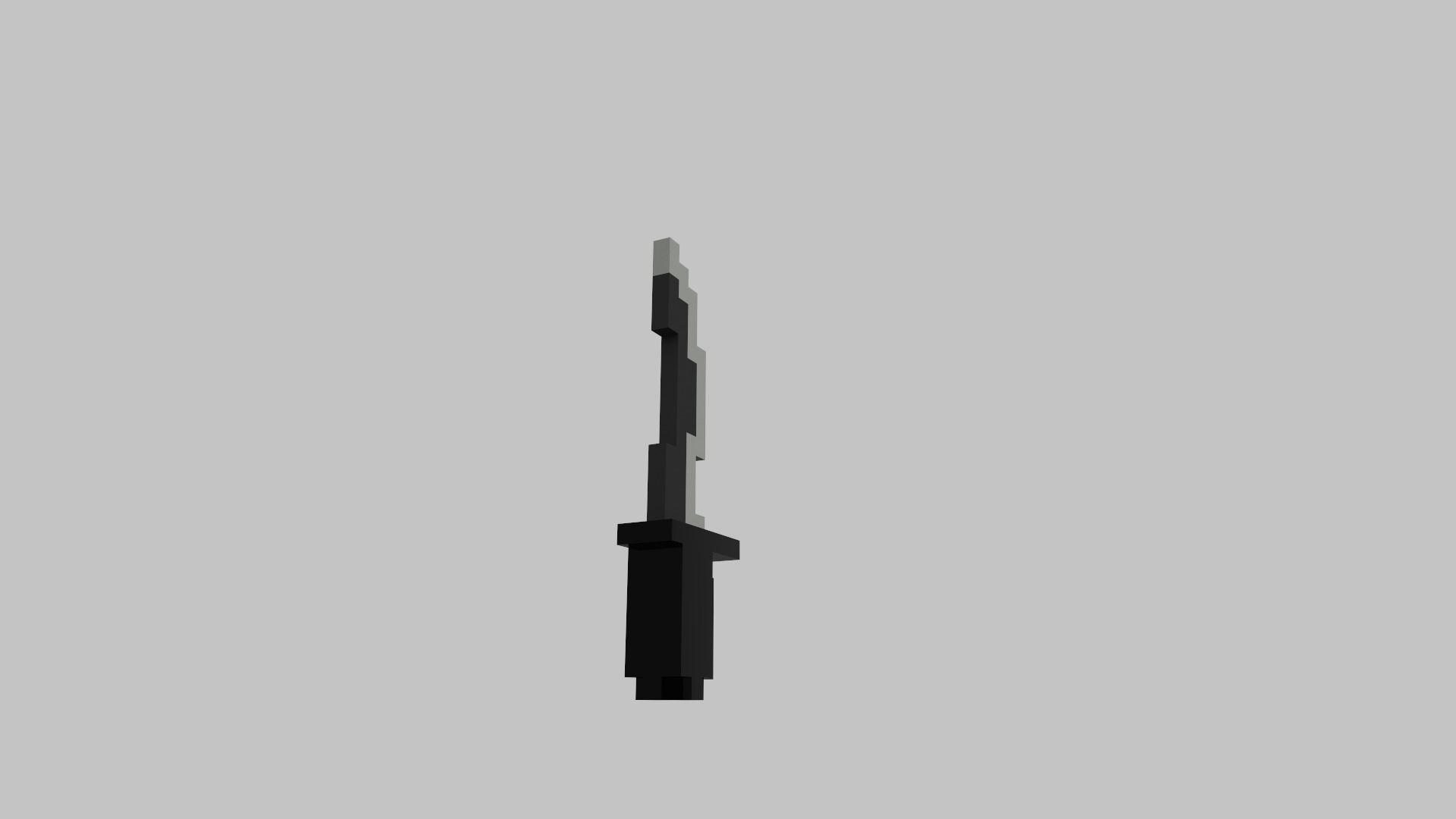 Knife Voxel Low-poly 3D model_10