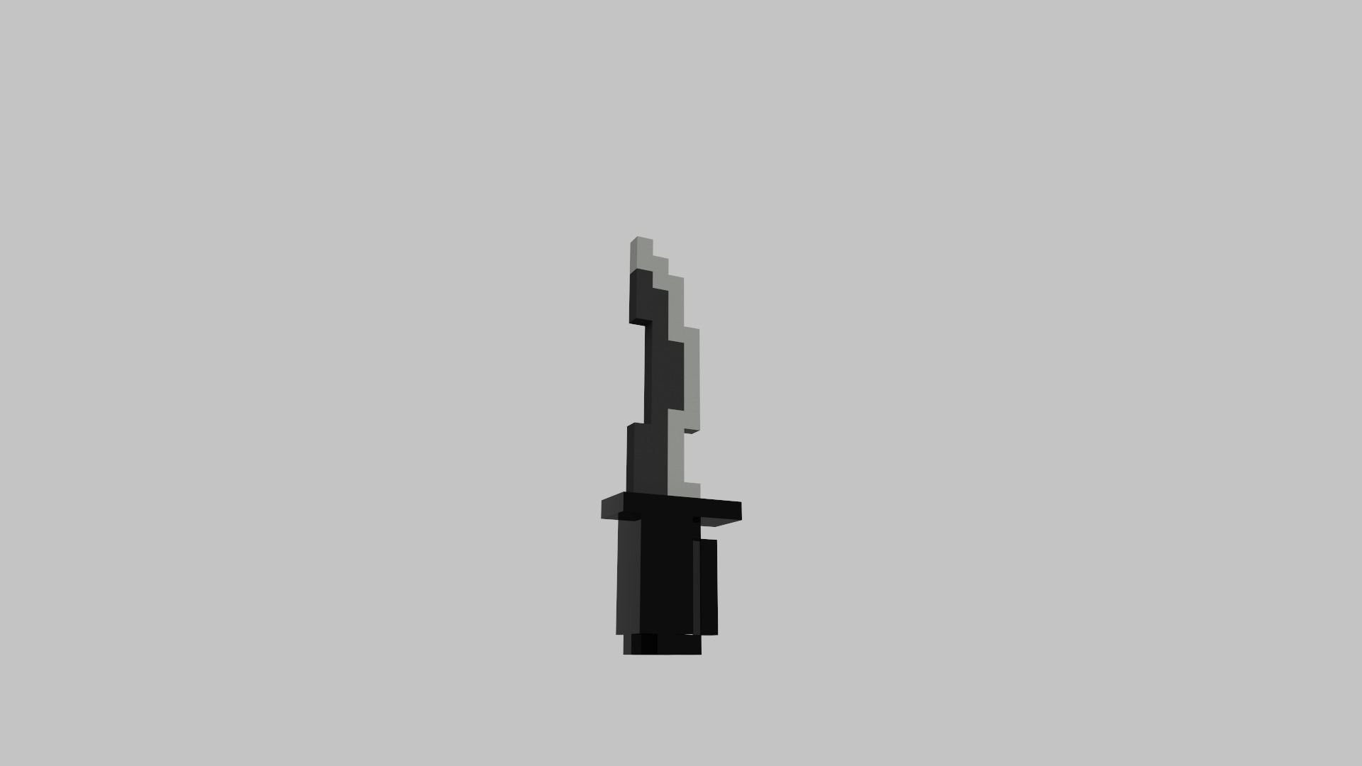 Knife Voxel Low-poly 3D model_13
