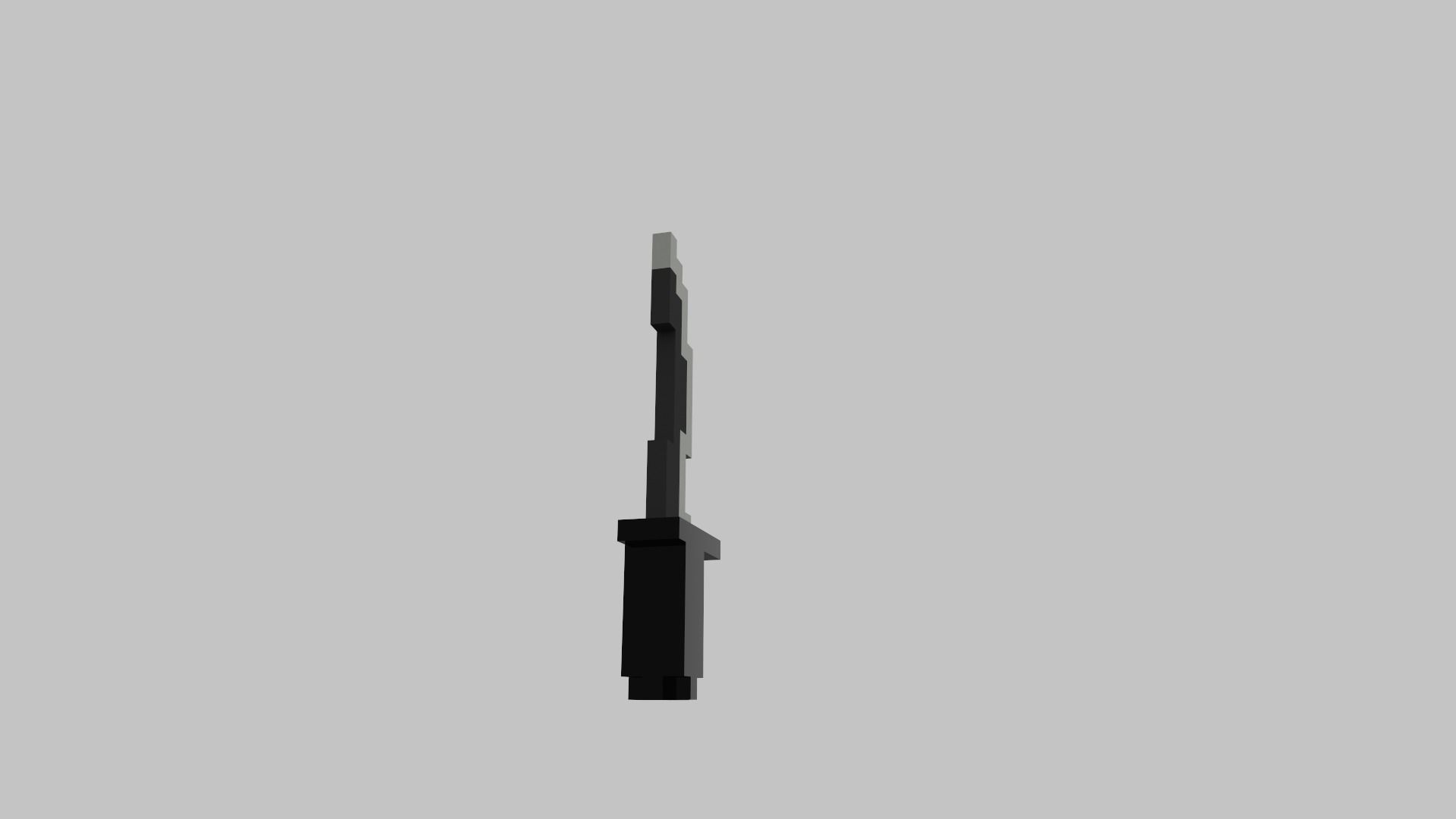 Knife Voxel Low-poly 3D model_9