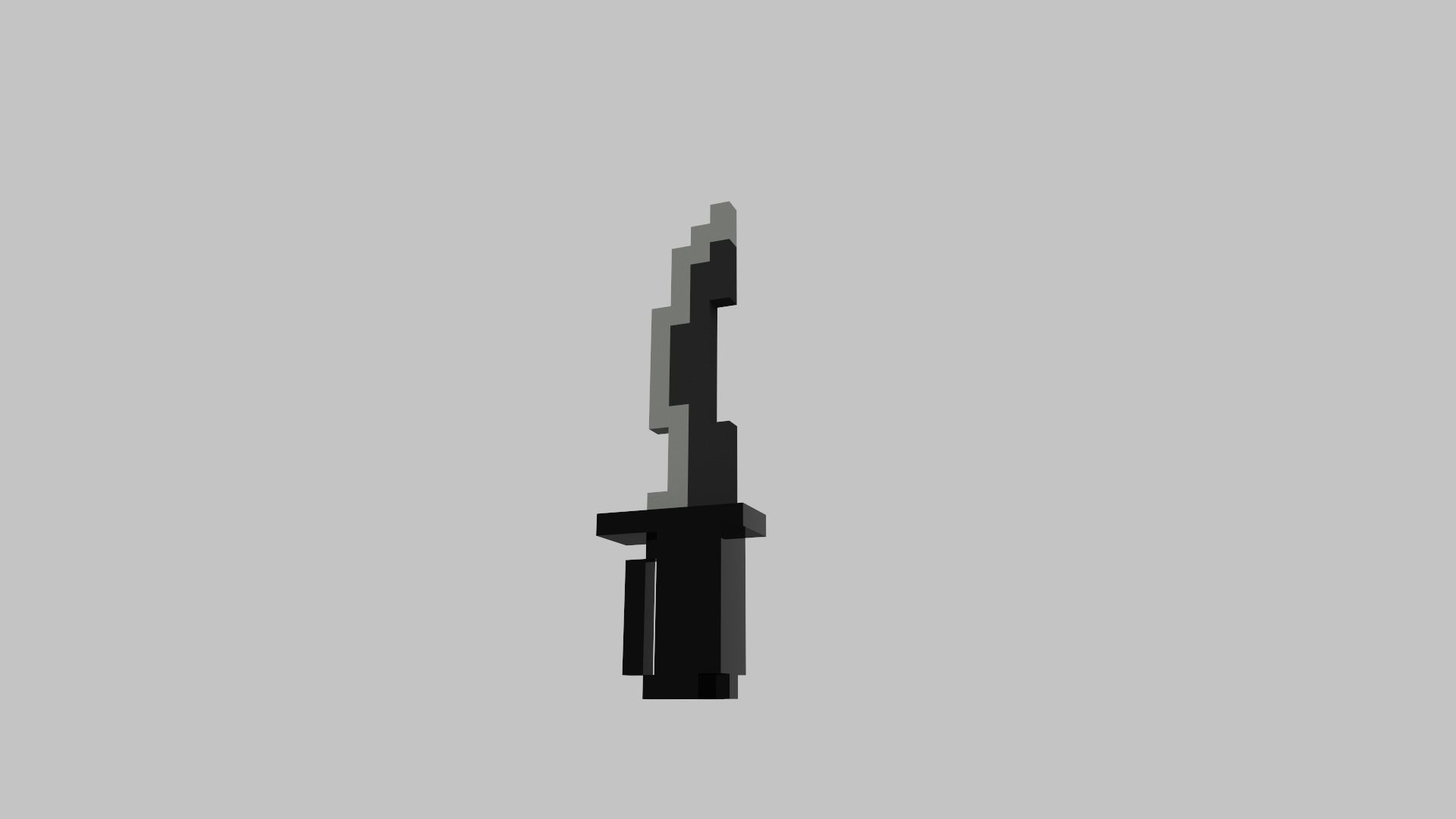 Knife Voxel Low-poly 3D model_2