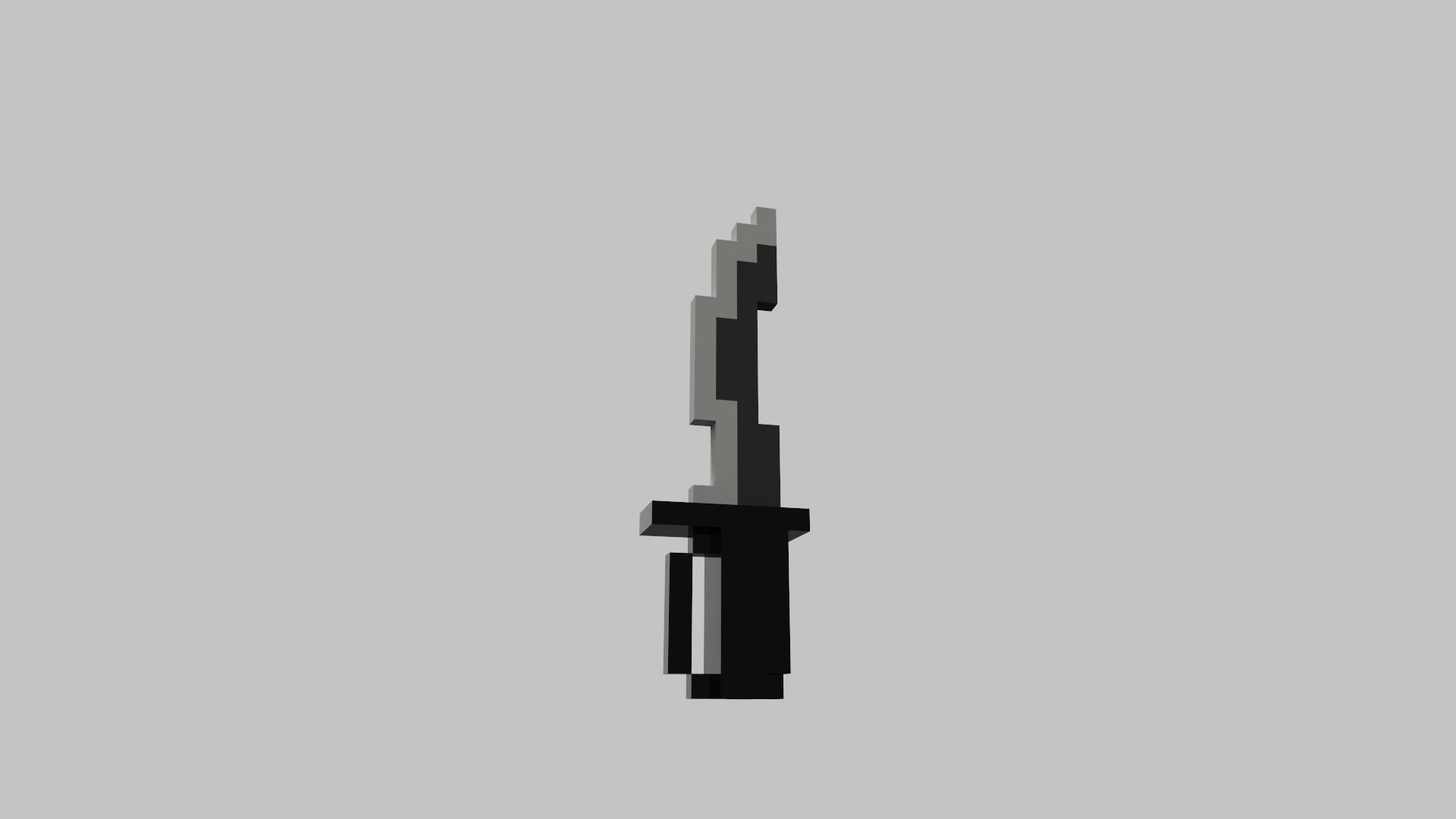 Knife Voxel Low-poly 3D model_29