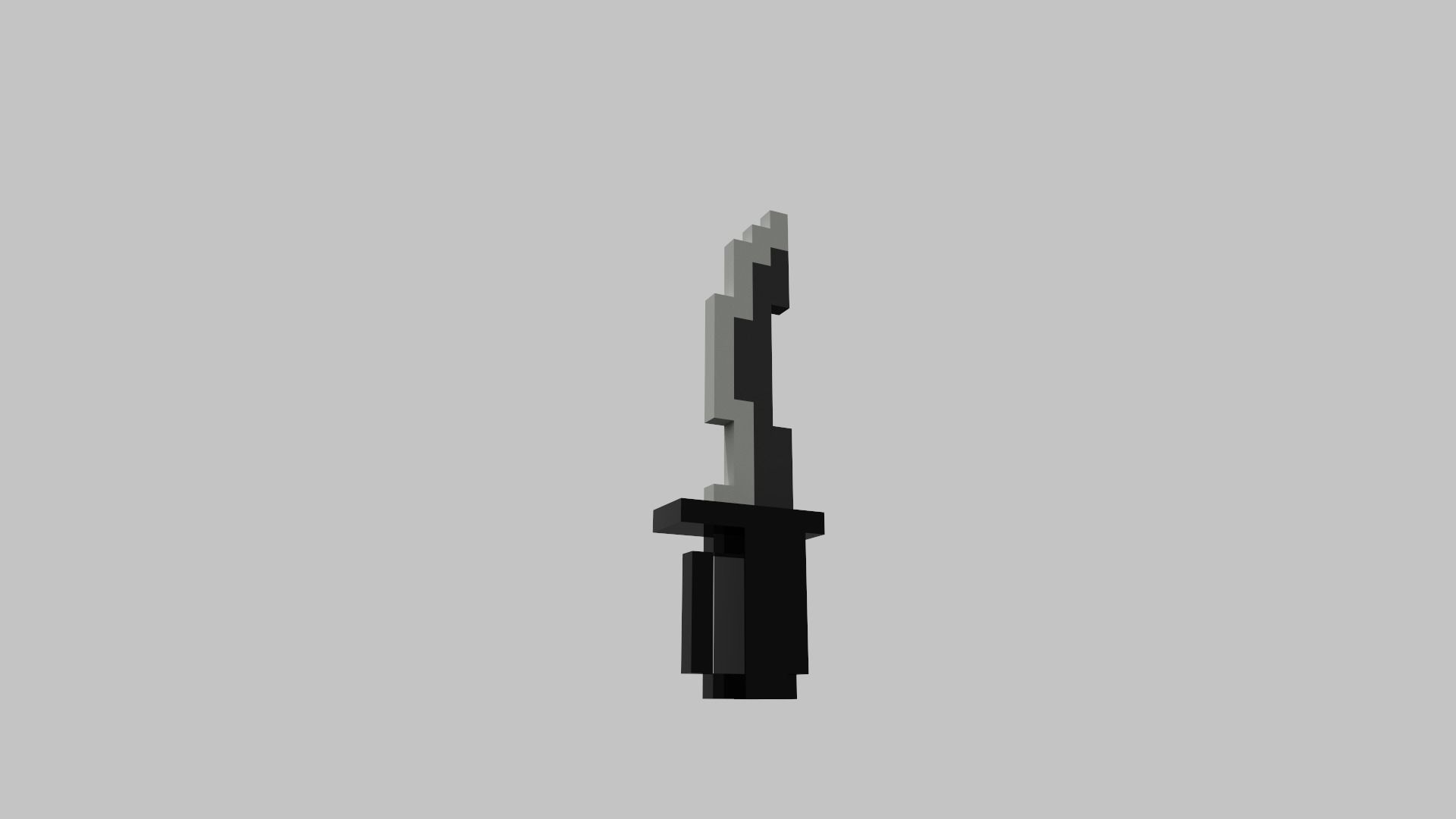 Knife Voxel Low-poly 3D model_28