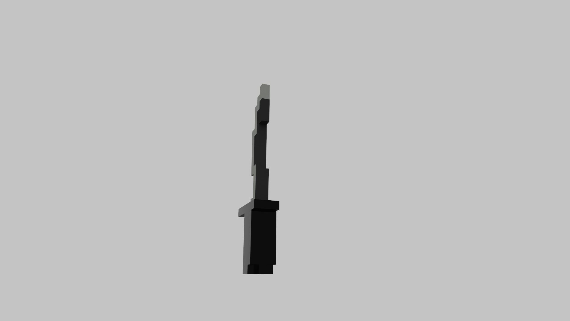 Knife Voxel Low-poly 3D model_6