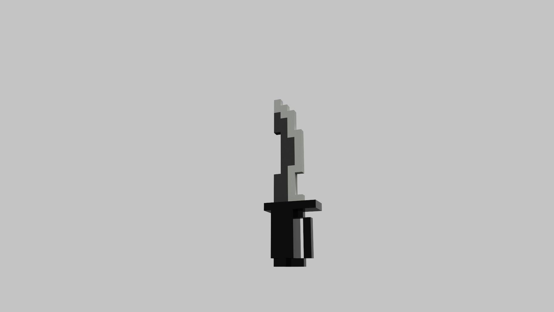 Knife Voxel Low-poly 3D model_17
