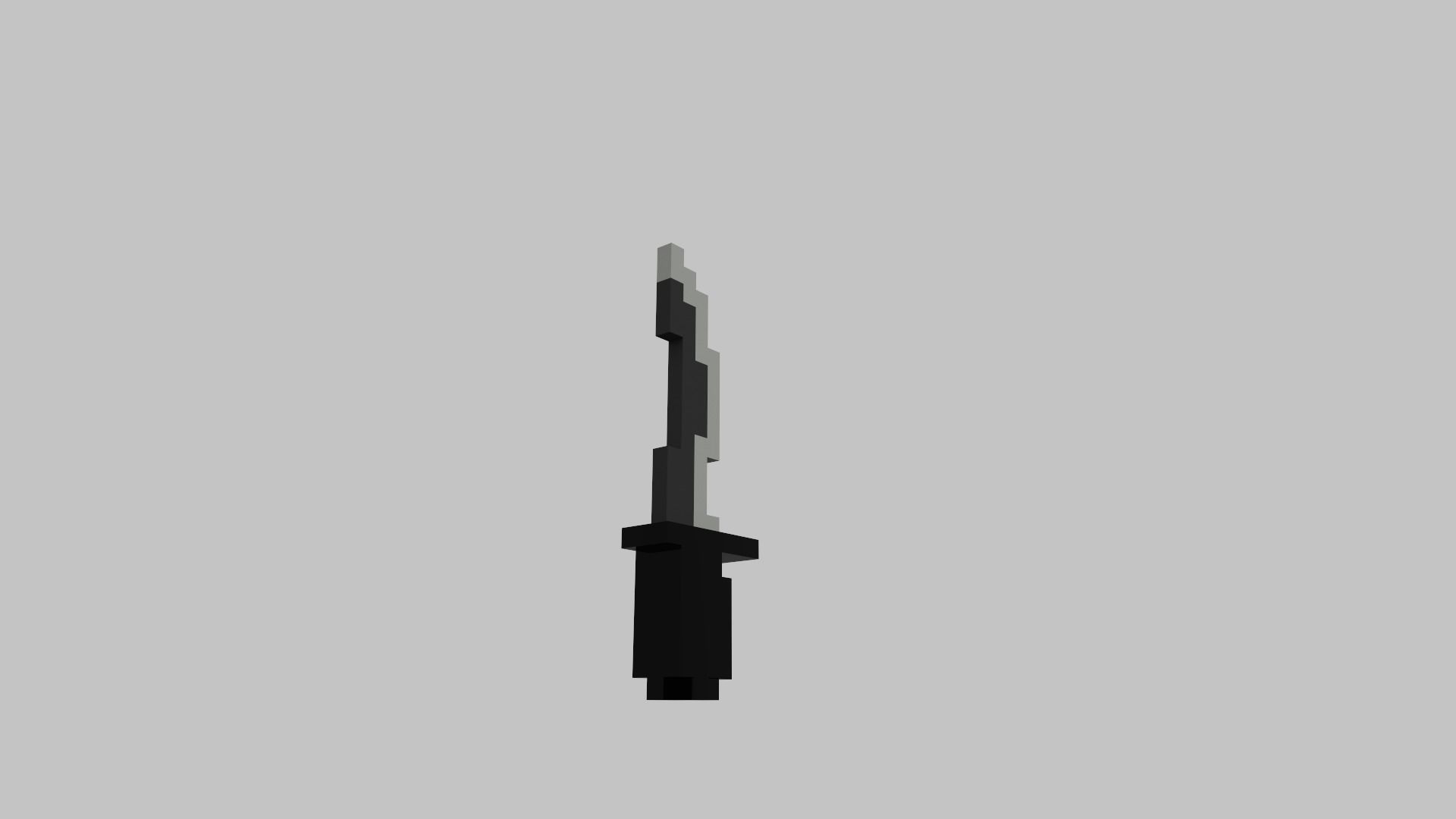 Knife Voxel Low-poly 3D model_11