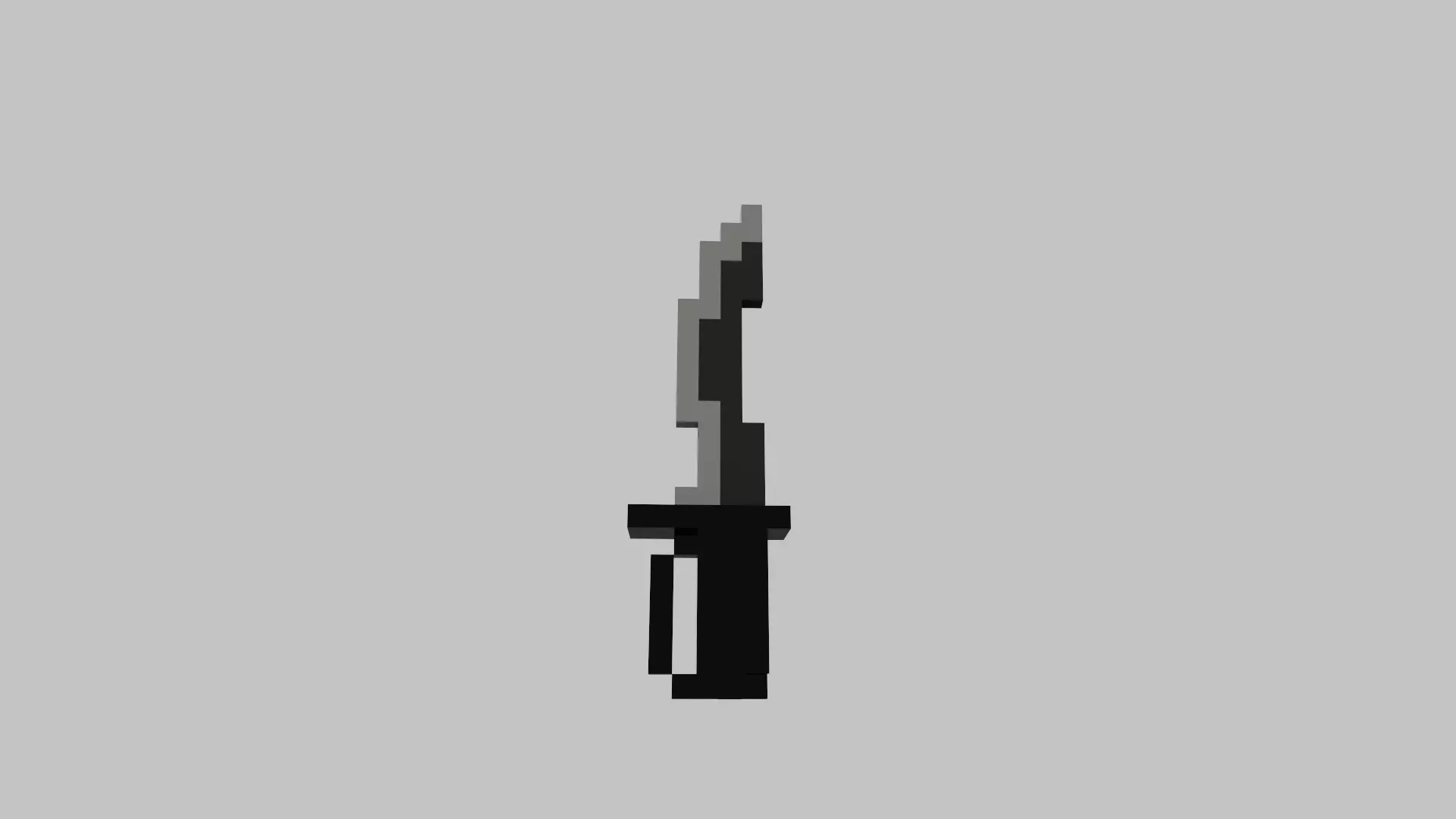 Knife Voxel Low-poly 3D model_0