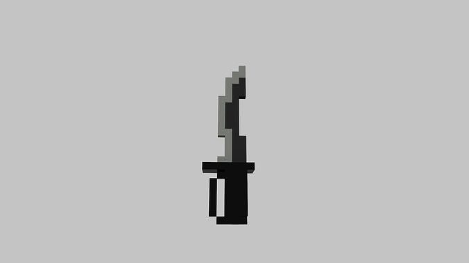 Knife Voxel Low-poly 3D model