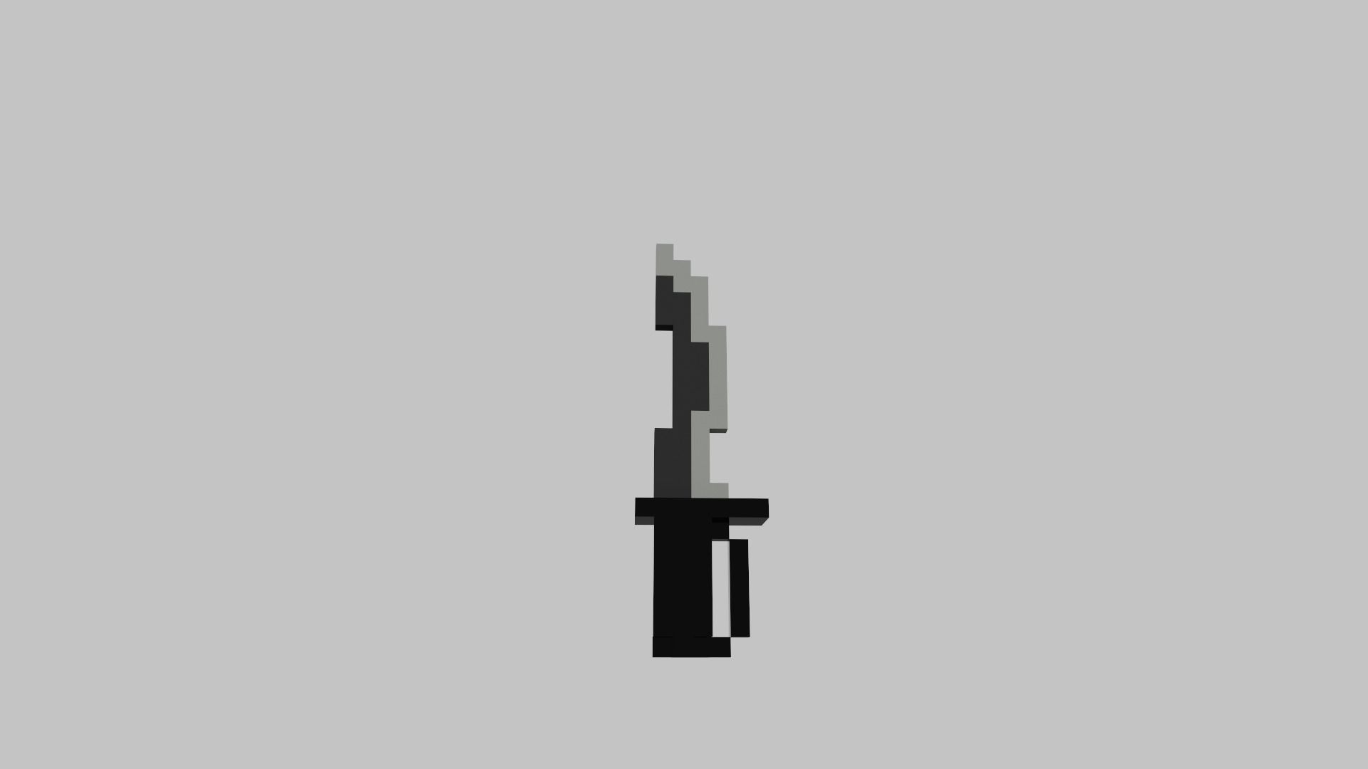 Knife Voxel Low-poly 3D model_15