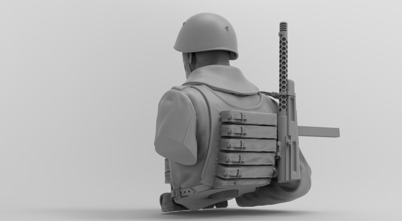 Italian soldier WW2 3D print model_3