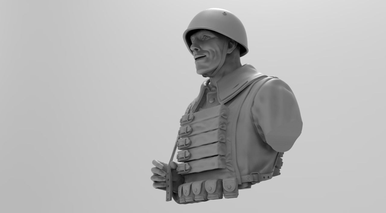 Italian soldier WW2 3D print model_2