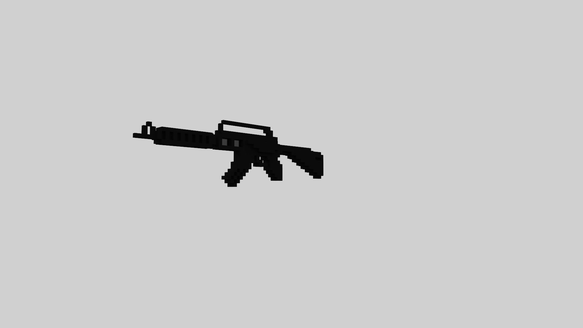 M4 Voxel Low-poly 3D model_11
