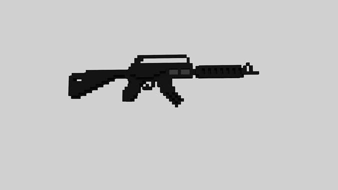 M4 Voxel Low-poly 3D model