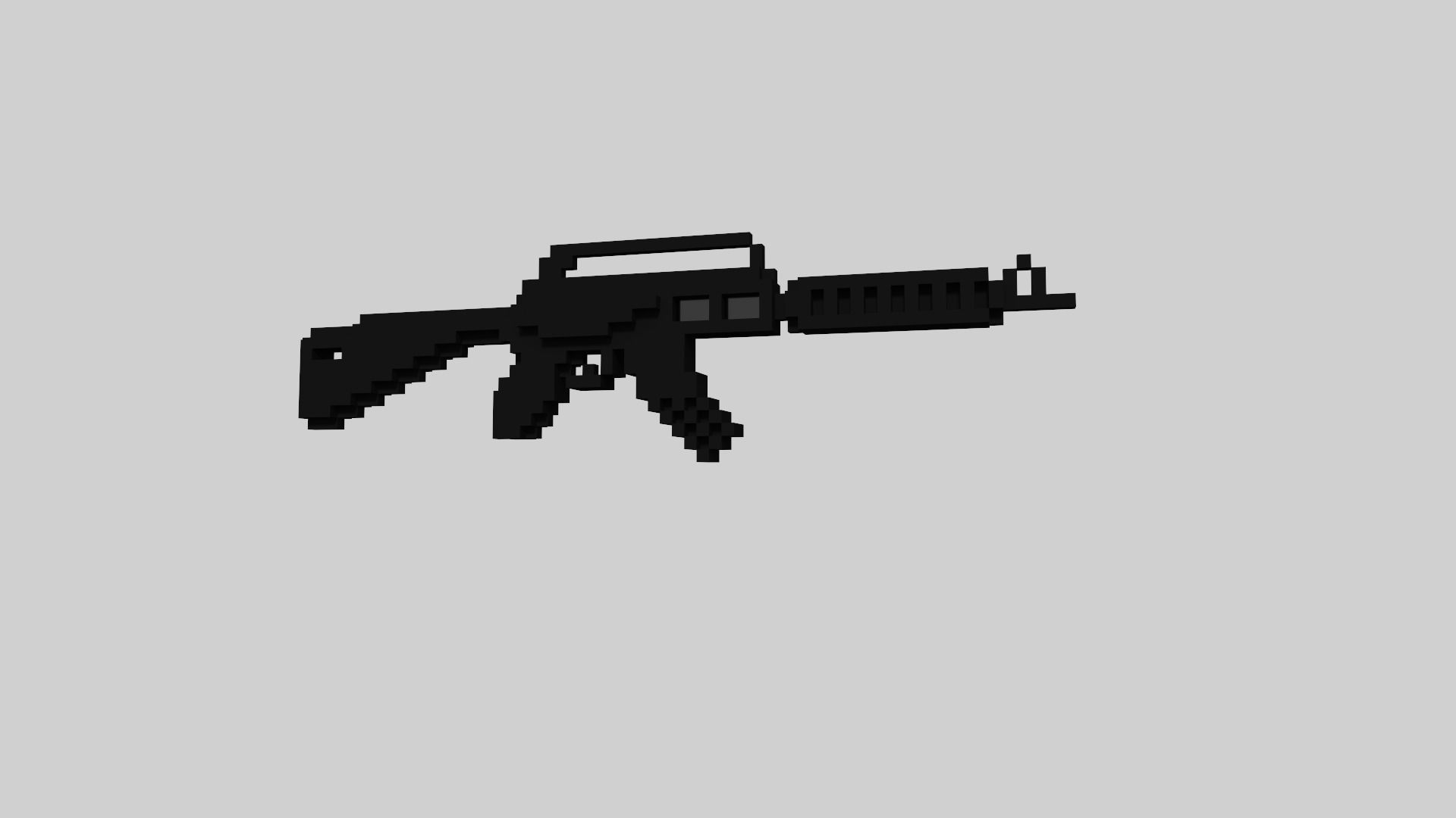 M4 Voxel Low-poly 3D model_1