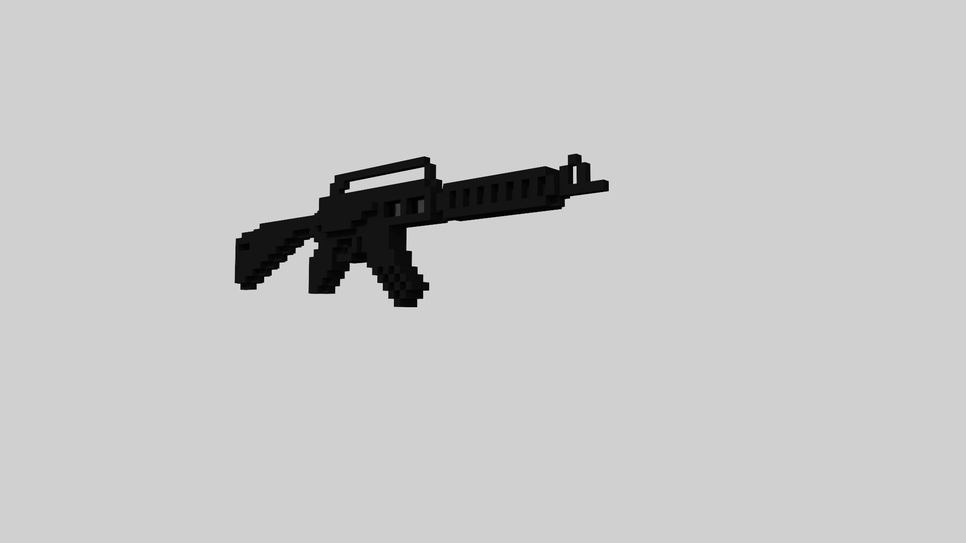 M4 Voxel Low-poly 3D model_3