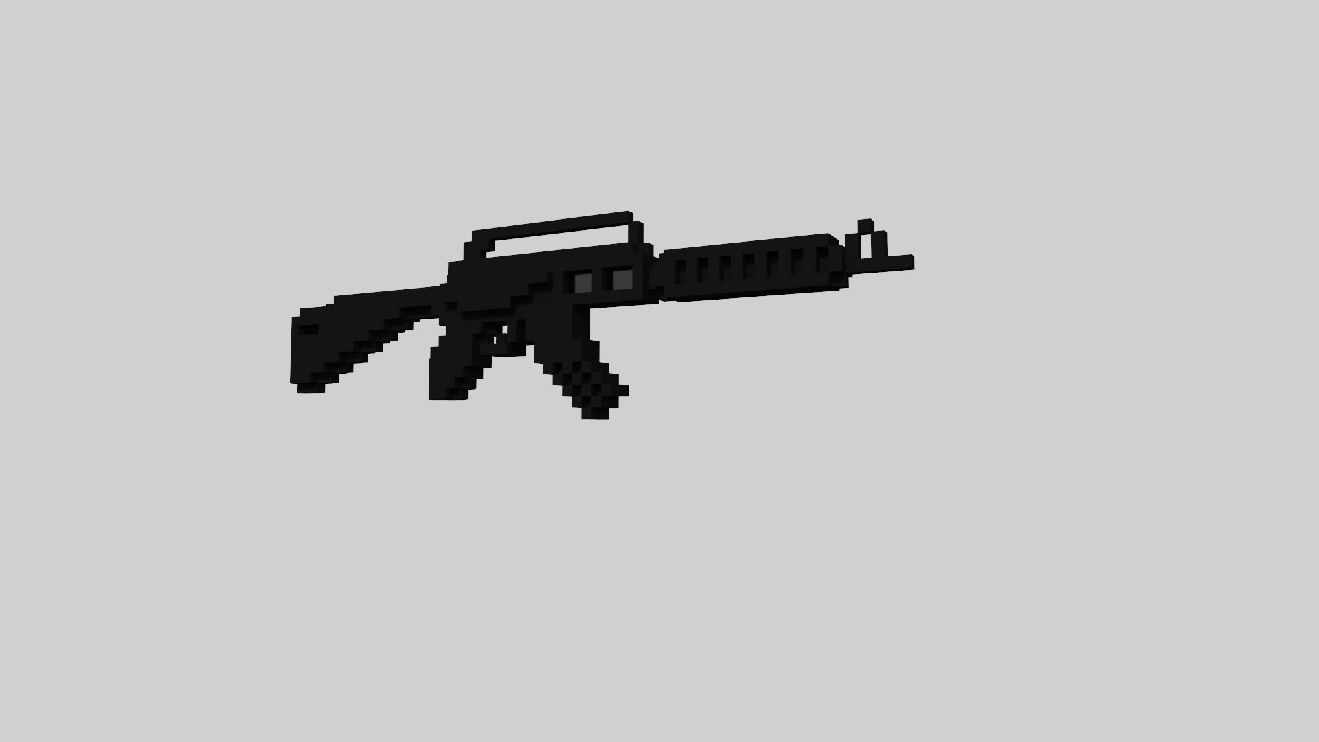M4 Voxel Low-poly 3D model_2