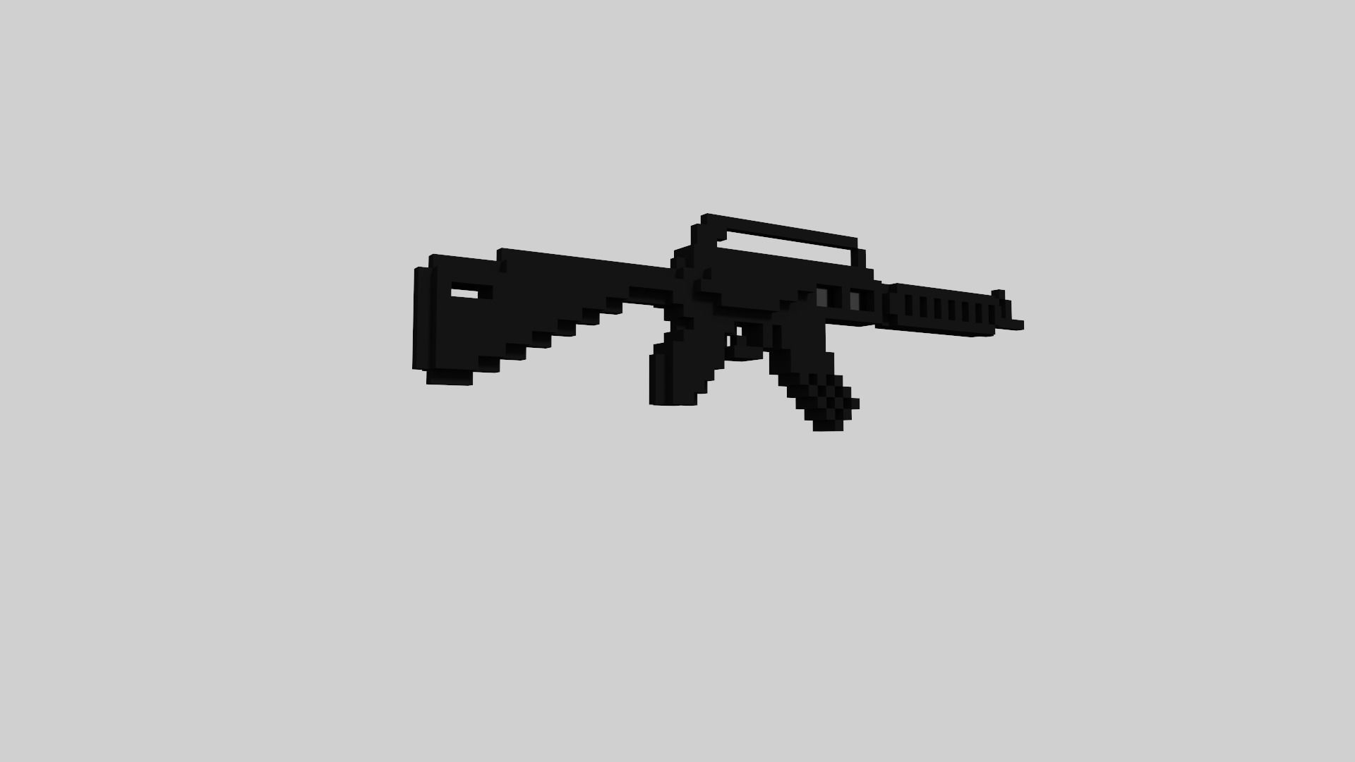 M4 Voxel Low-poly 3D model_27