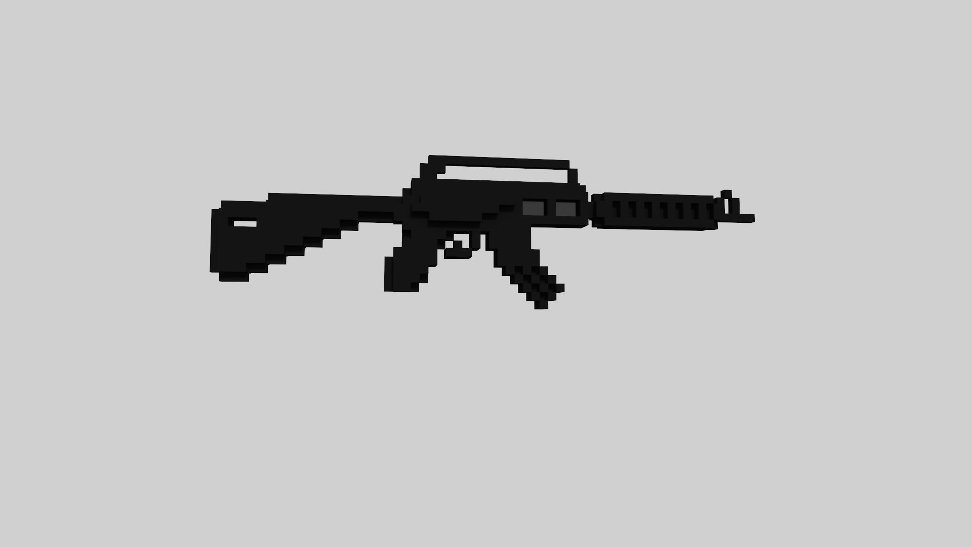 M4 Voxel Low-poly 3D model_29