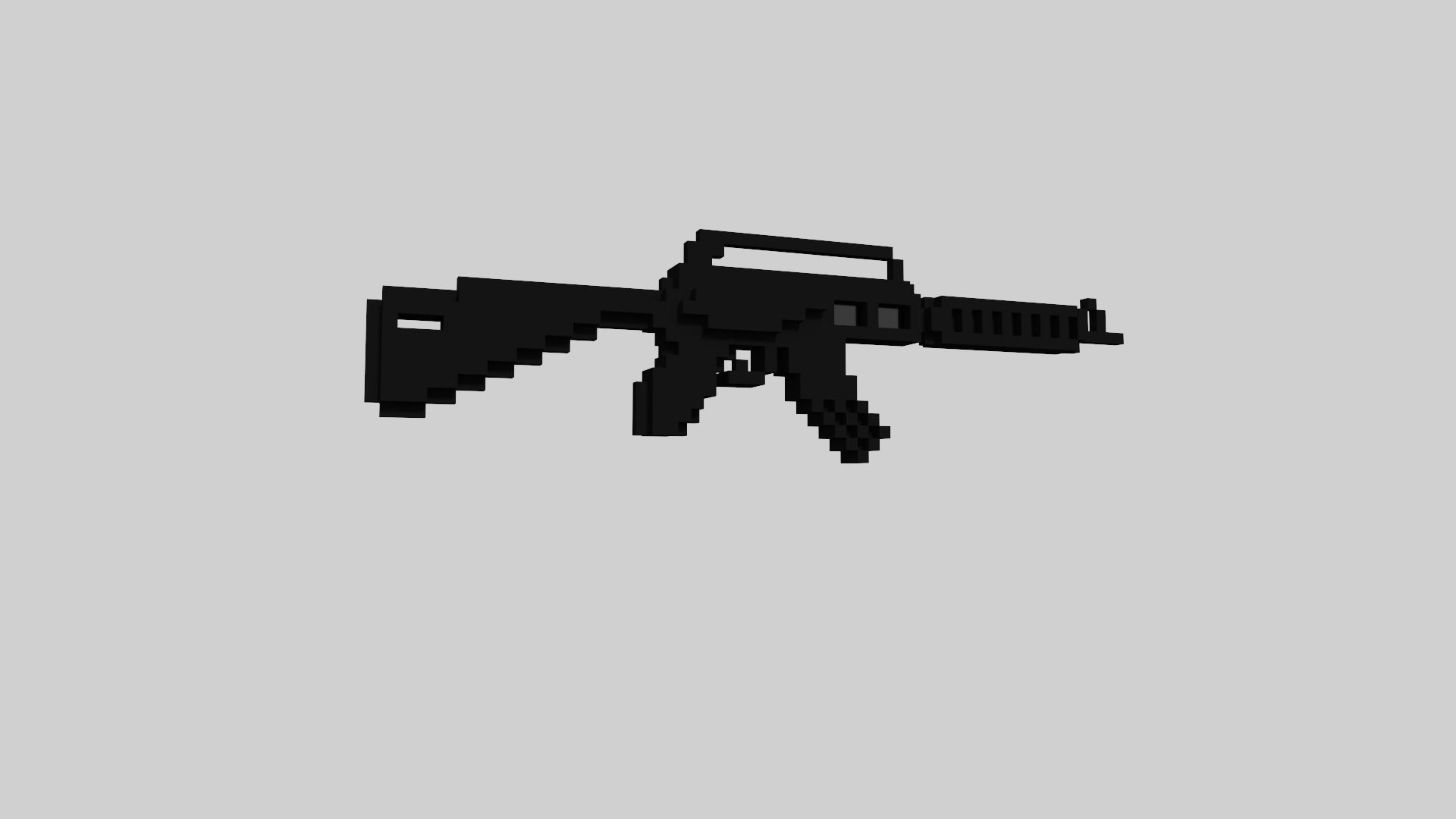 M4 Voxel Low-poly 3D model_28