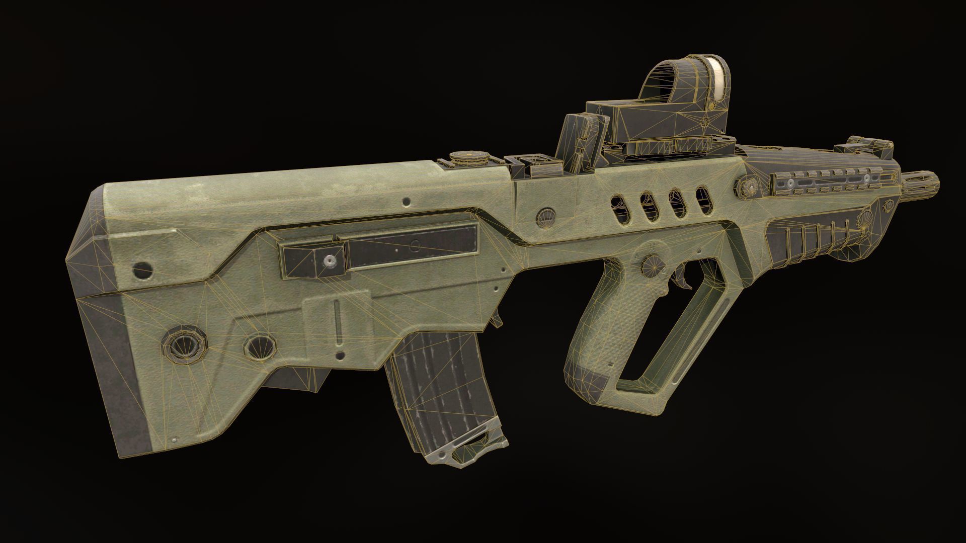 TAR-21 assault rifle Low-poly 3D model_8