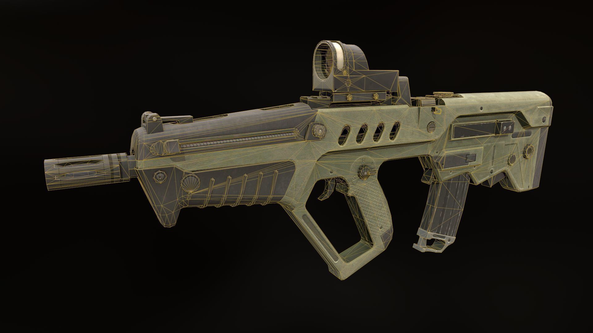 TAR-21 assault rifle Low-poly 3D model_6