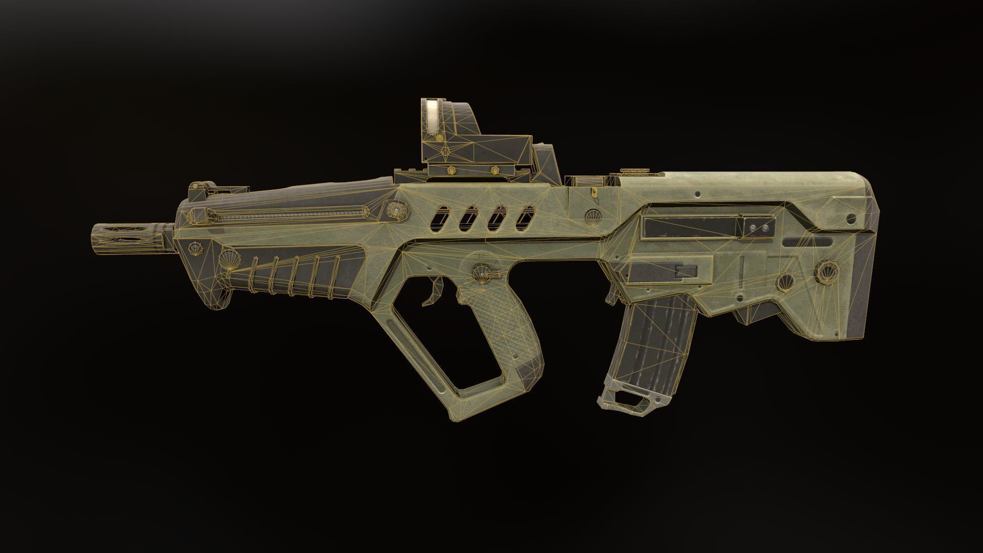 TAR-21 assault rifle Low-poly 3D model_4