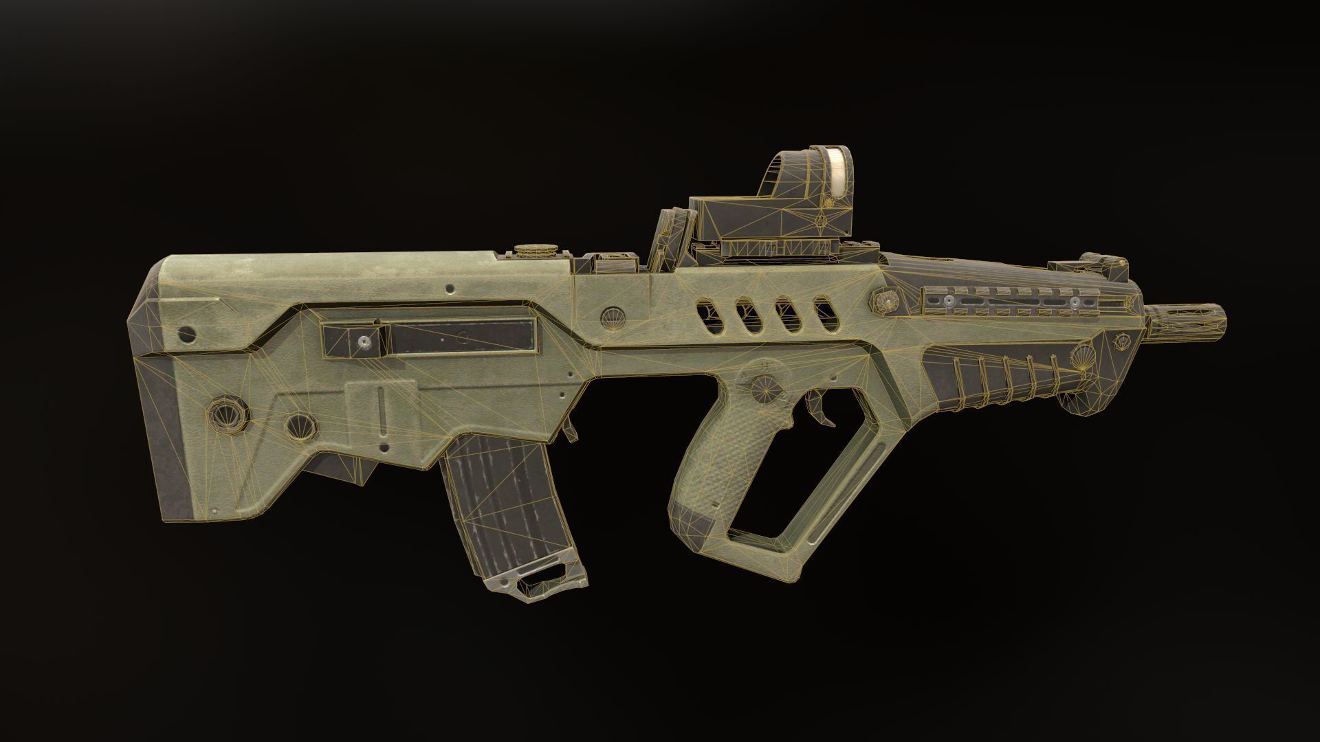 TAR-21 assault rifle Low-poly 3D model_2