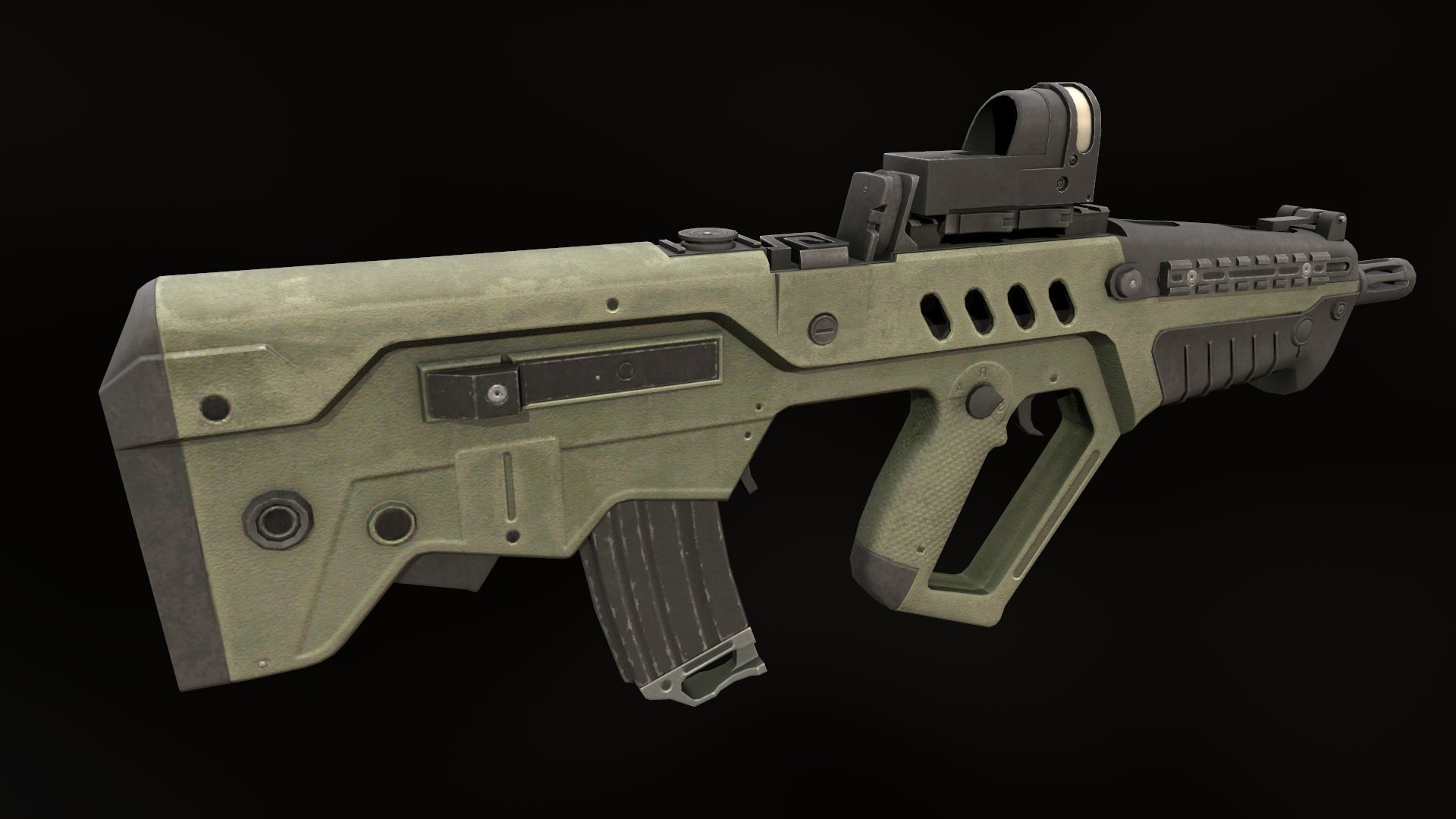 TAR-21 assault rifle Low-poly 3D model_7