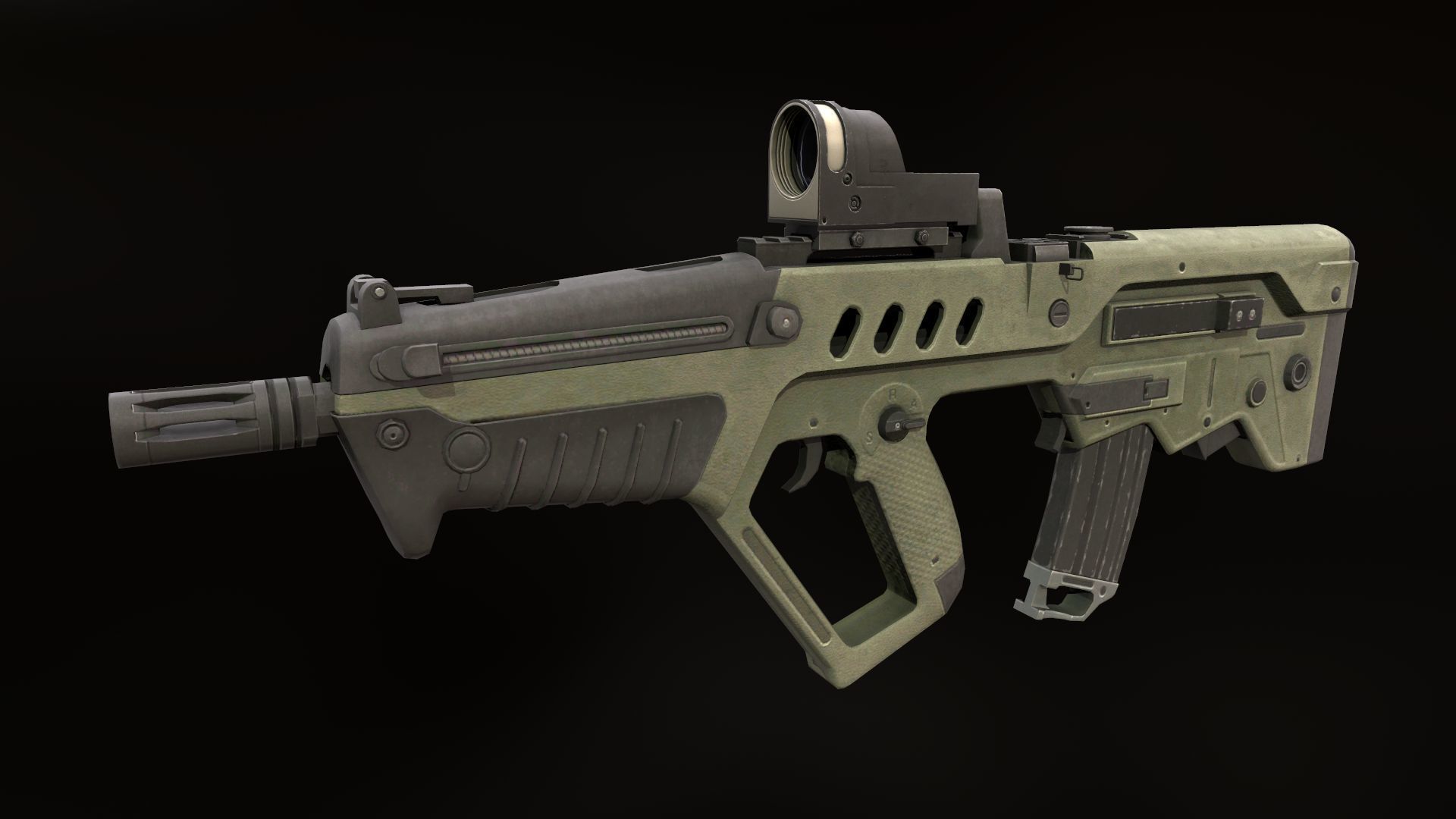 TAR-21 assault rifle Low-poly 3D model_5