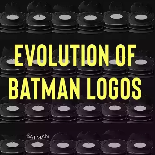 Evolution Of Batman Logos Low-poly 3D model