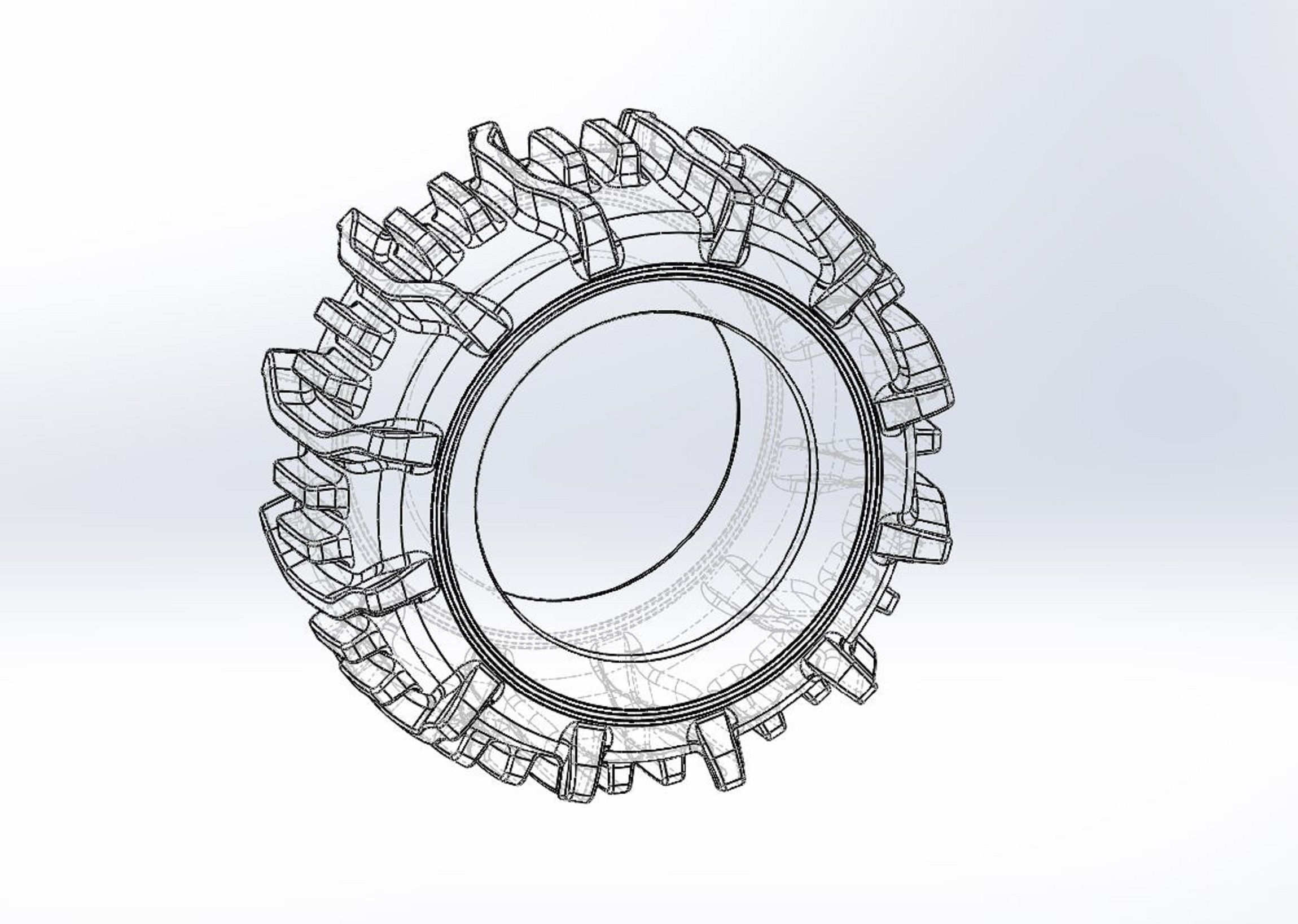 Offroad tire 19 Scale 1 to 25 3D print model_8