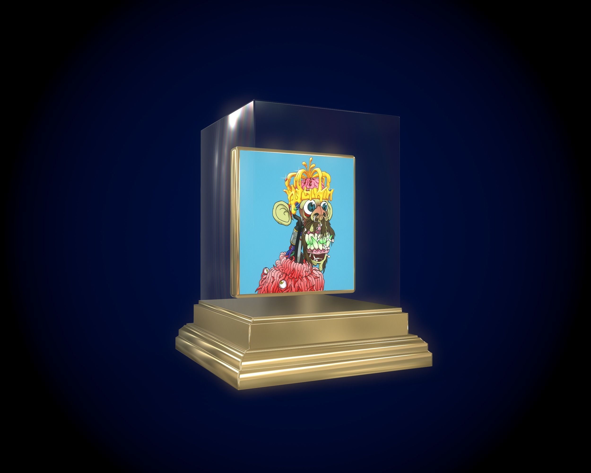 Mutant Ape 16 Gold Club Low-poly 3D model_3