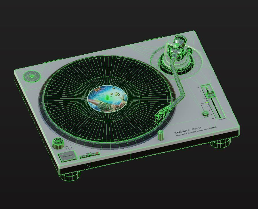 Turntable SL-1200 Low-poly 3D model_9