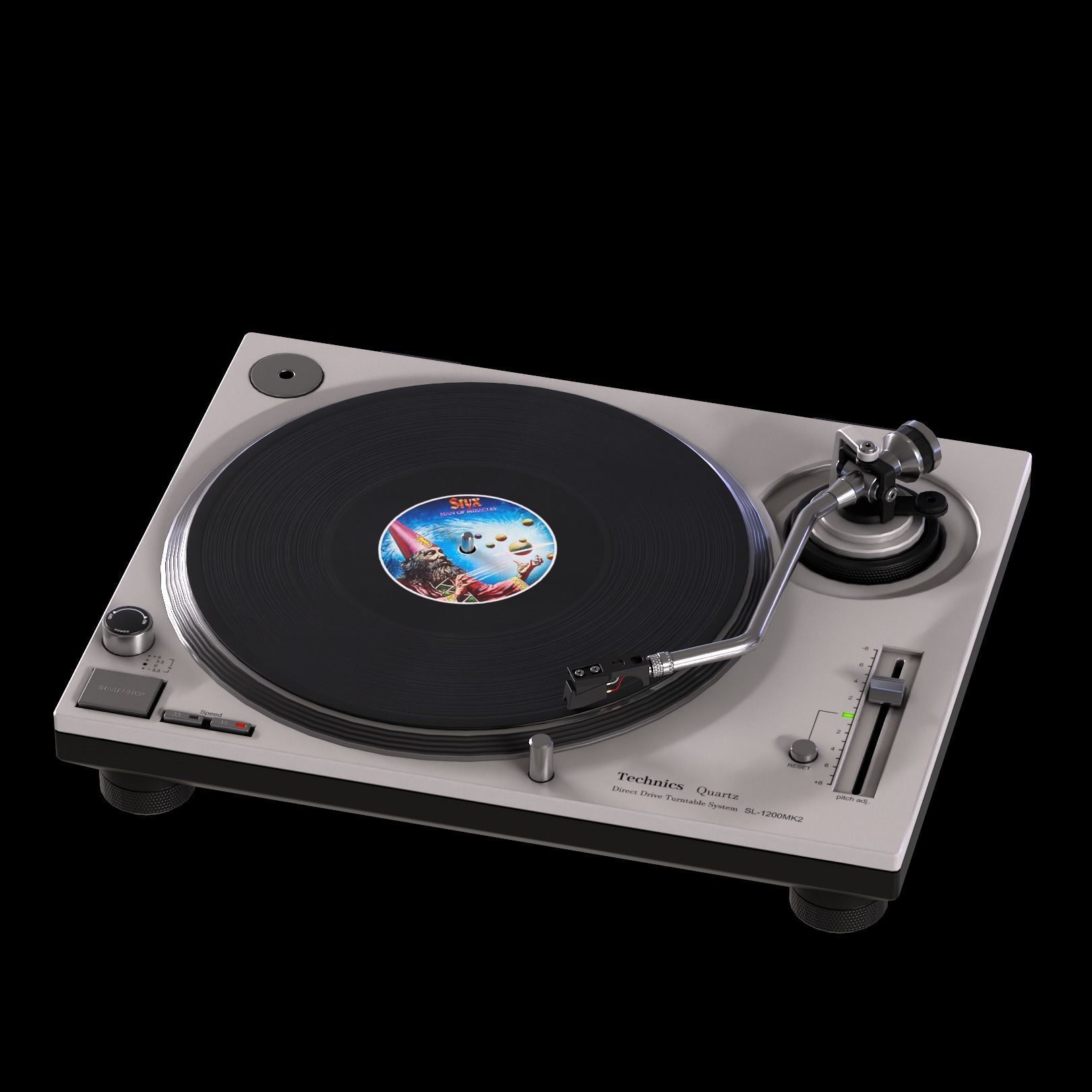 Turntable SL-1200 Low-poly 3D model_2