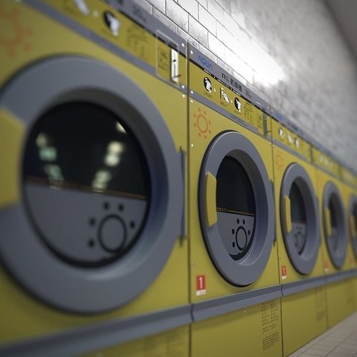 Japanese washingmachine Low-poly 3D model