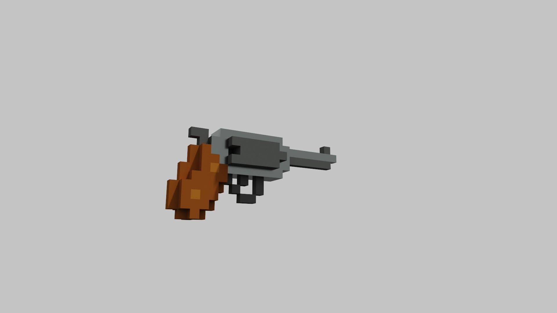 Revolver Voxel Low-poly 3D model_27