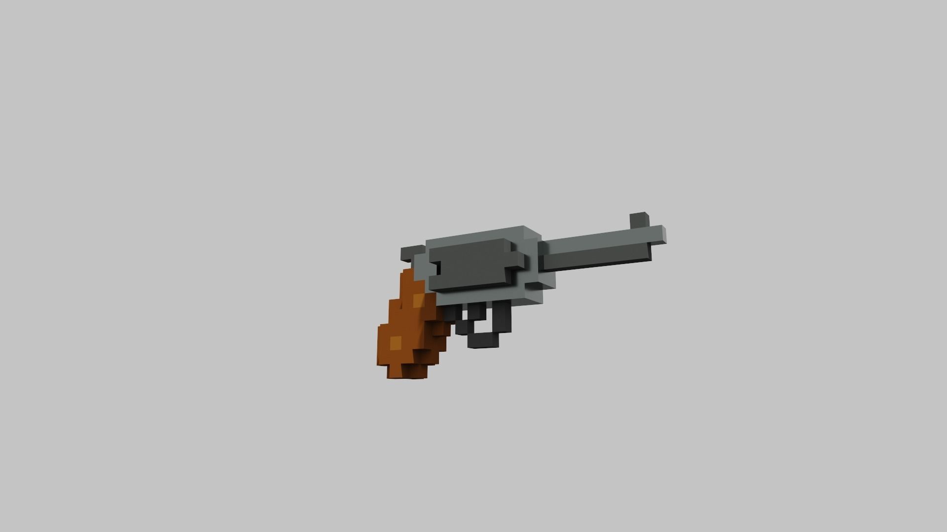 Revolver Voxel Low-poly 3D model_2