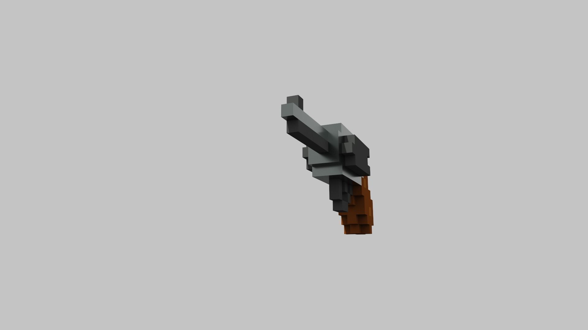 Revolver Voxel Low-poly 3D model_9