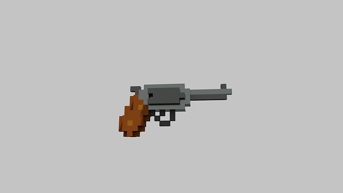 Revolver Voxel Low-poly 3D model