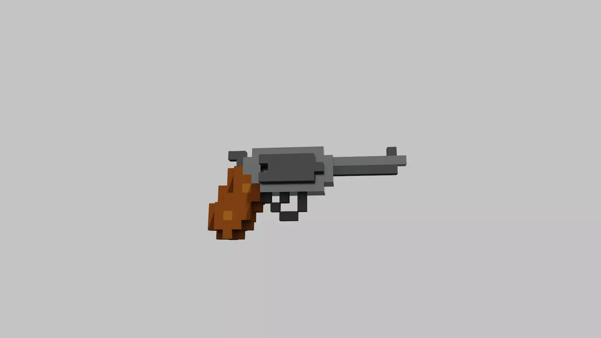 Revolver Voxel Low-poly 3D model_0