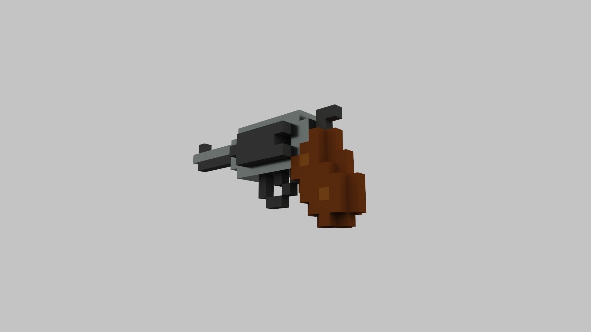 Revolver Voxel Low-poly 3D model_18