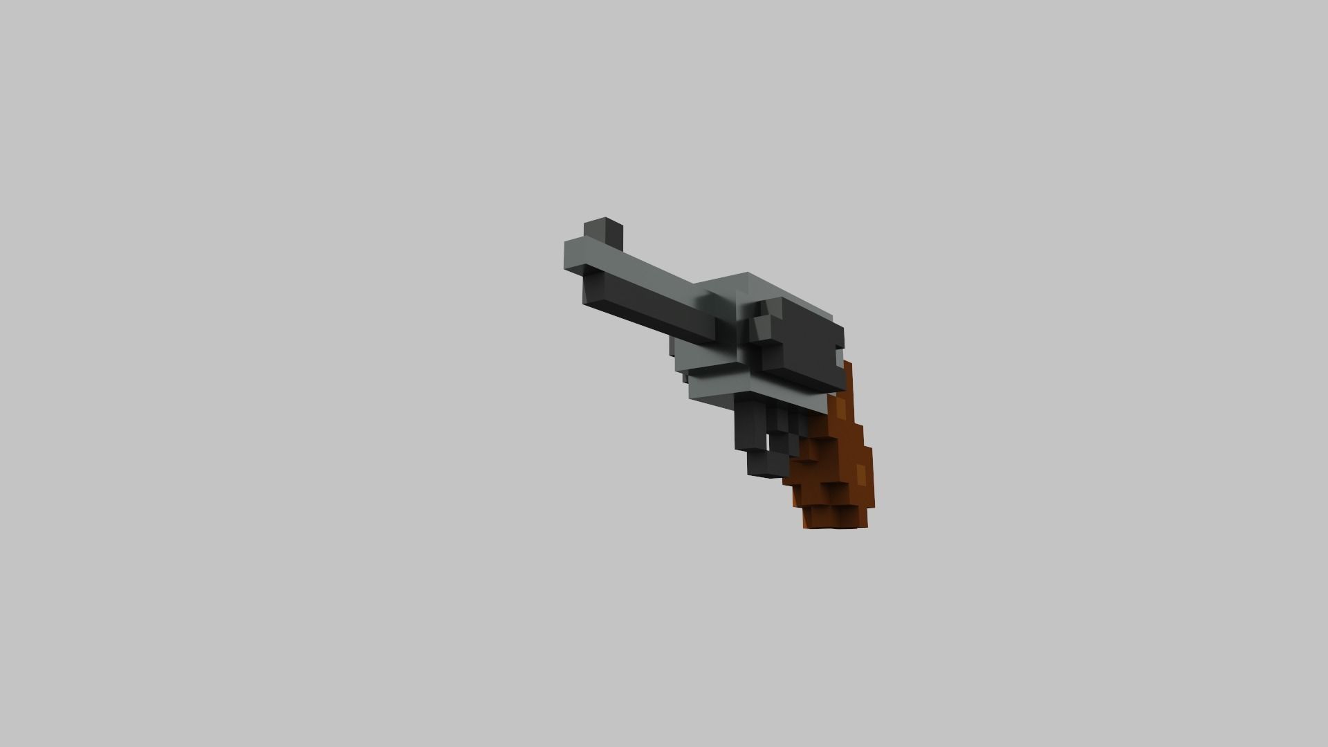 Revolver Voxel Low-poly 3D model_10
